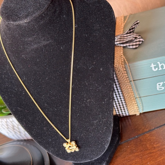 Givenchy Vintage 4 Corners Rhinestone G Logo Necklace